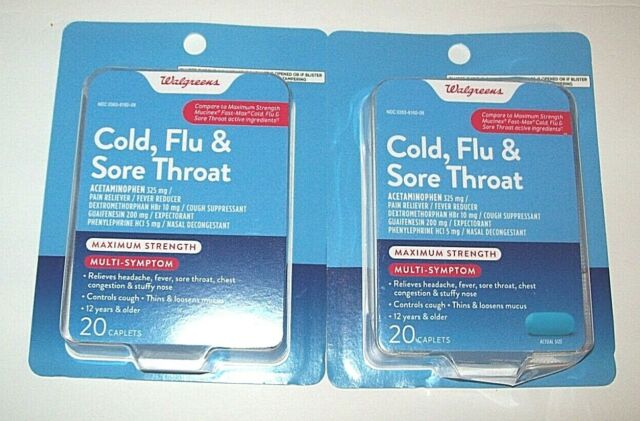 Cold, Flu &  Sore Throat 20 Capsules Maximum Strength ...